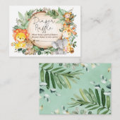 Rustiek groen Oerwoud Wilde Dieren Luier Raffle Informatiekaartje (Voorkant / Achterkant)