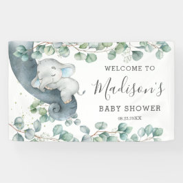 Rustiek groen Olifant Baby shower Boy Welkom Spandoek