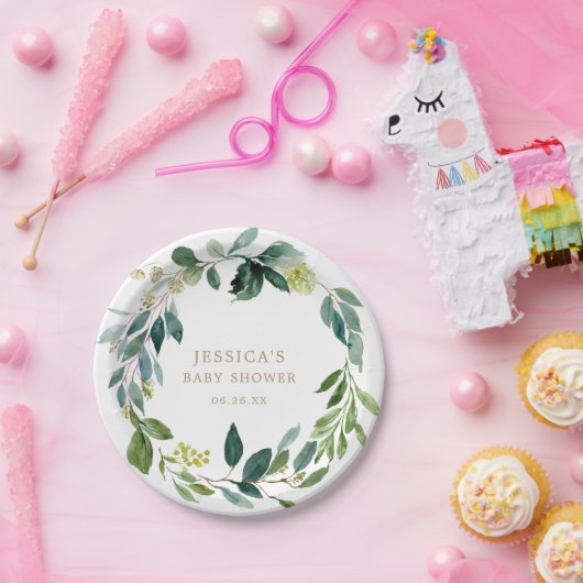 Rustiek groen papier Borden Papieren Bordje (Feest)