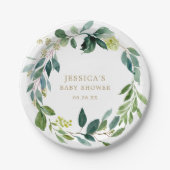 Rustiek groen papier Borden Papieren Bordje (Voorkant)