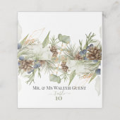 Rustiek groen & Pinecones Gastentafel Nummers Plaatskaartje (Buitenkant ongevouwen)