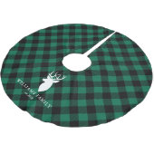 Rustiek Groen Plaid Patroon Familie Monogram Kerstboom Rok (Gekanteld)