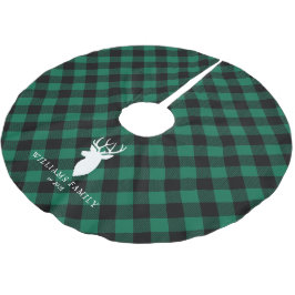 Rustiek Groen Plaid Patroon Familie Monogram Kerstboom Rok