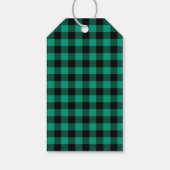 Rustiek Groen Plaid Vrolijk Kerstfeest Cadeaulabel (Achterkant)