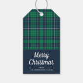 Rustiek Groen Plaid Vrolijk Kerstfeest Cadeaulabel (Voorkant)