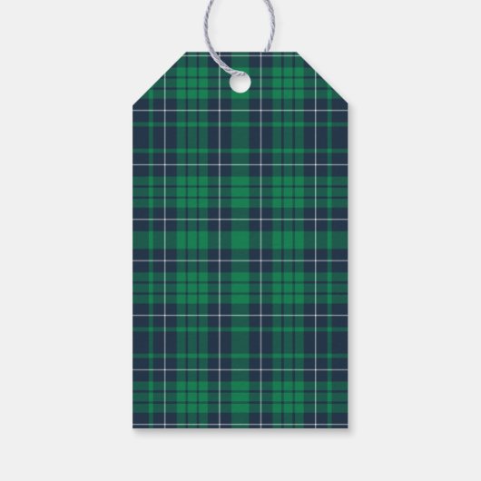 Rustiek Groen Plaid Vrolijk Kerstfeest Cadeaulabel (Achterkant)