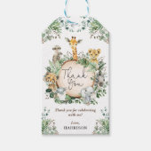 Rustiek groen Safari Oerwoud Dieren Dank u Cadeaulabel (Voorkant)