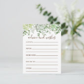 Rustiek Groen Succulent Modern Baby shower Informatiekaartje (Staand voorkant)