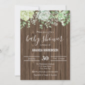 Rustiek Groen Succulent Modern Baby shower Kaart (Voorkant)