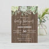 Rustiek Groen Succulent Modern Baby shower Kaart (Staand voorkant)
