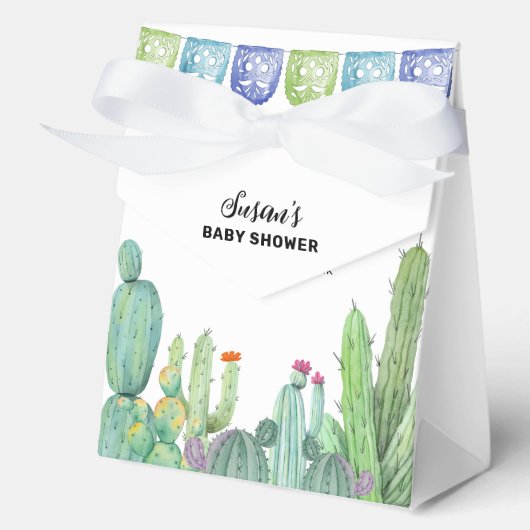Rustiek groen Taco Fiesta Cactus Baby shower Bedankdoosjes (Voorkant)