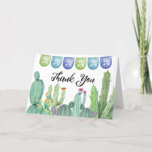 Rustiek groen Taco Fiesta Cactus Baby shower Bedankkaart