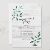 Rustiek groen verlovingsfeest kaart (Voorkant)