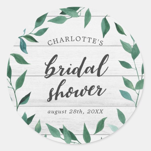 Rustiek groen Vrijgezellenfeest Ronde Sticker (Voorkant)