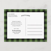 Rustiek Groen Vrolijk Kerstfeest 3 Fotocollage Feestdagenkaart (Achterkant)