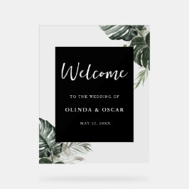 Rustiek groen Waterverf bruiloft welkom acryl Acryl Bord