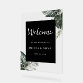 Rustiek groen Waterverf bruiloft welkom acryl Acryl Bord (Hoek)