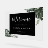 Rustiek groen Waterverf bruiloft Welkom Acryl Bord (Hoek)