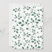 Rustiek groen Waterverf gebladerte | Bruidslunch Kaart (Achterkant)