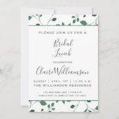 Rustiek groen Waterverf gebladerte | Bruidslunch Kaart (Voorkant)