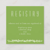 Rustiek groen | Wedding Vine Registry Info Informatiekaartje (Voorkant)