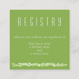 Rustiek groen | Wedding Vine Registry Info Informatiekaartje