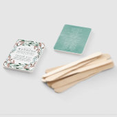 Rustiek groen winter bruiloft programma handwaaier (Niet-gemonteerd)