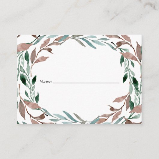 Rustiek groen Winter Vrijgezellenfeest Raffle Tick Informatiekaartje (Achterkant)