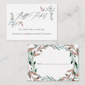 Rustiek groen Winter Vrijgezellenfeest Raffle Tick Informatiekaartje (Voorkant / Achterkant)