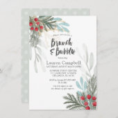 Rustiek groen Winter Waterverf Vrijgezellenfeest Kaart (Voorkant / Achterkant)