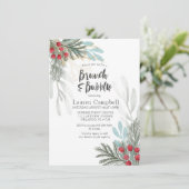 Rustiek groen Winter Waterverf Vrijgezellenfeest Kaart (Staand voorkant)