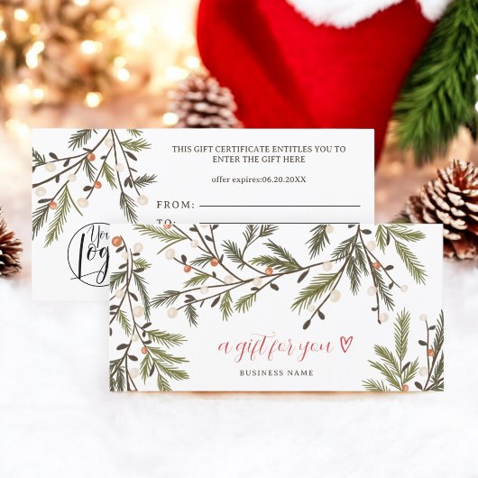 Rustiek groen Wintervakantie Kerst logo