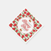 Rustiek Groen Wit Aardbei Patroon Berry Eerste Servet (Hoek)