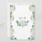 Rustiek groen & witte rozen geometrisch goud Invit Kaart (Achterkant)