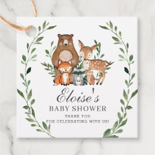 Rustiek groen Woodland Baby shower Dank u Bedankjes Labels