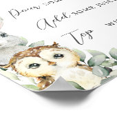 Rustiek groen Woodland Dieren Moomosa Bar Sign Poster (Hoek)