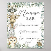 Rustiek groen Woodland Dieren Moomosa Bar Sign Poster (Voorkant)