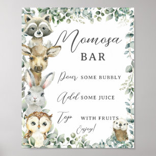 Rustiek groen Woodland Dieren Moomosa Bar Sign Poster