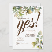 Rustiek groen zei ze ja verlovingsfeest kaart (Voorkant)
