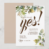 Rustiek groen zei ze ja verlovingsfeest kaart (Voorkant / Achterkant)