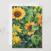 Rustiek Groen & Zonnebloem Bloemen Huwelijk Monogr Kaart (Achterkant)