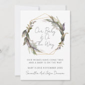 Rustiek groen Zwangerschap Aankondiging (Voorkant)