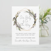 Rustiek groen Zwangerschap Aankondiging (Staand voorkant)