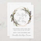 Rustiek groen Zwangerschap Aankondiging (Voorkant / Achterkant)