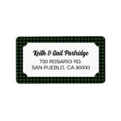 Rustiek Groen & Zwart Buffalo Plakken Custom Etiket (Voorkant)