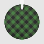 Rustiek Groen Zwart Plaid Eerste Grootouders Foto Ornament (achterkant)