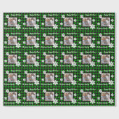 Rustiek groen zwart plaid met sneeuwvlok detail wr cadeaupapier (Vlak)