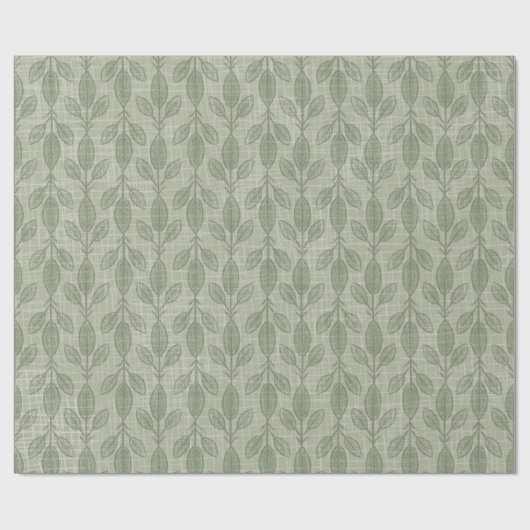 Rustiek Groene Botanische Kerst Cadeaupapier (Vlak)