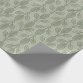 Rustiek Groene Botanische Kerst Cadeaupapier (Hoek)