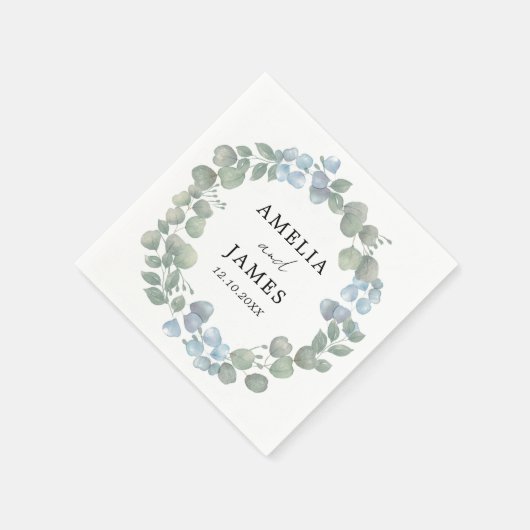 Rustiek groene Eucalyptus krans bruiloft Servet (Hoek)